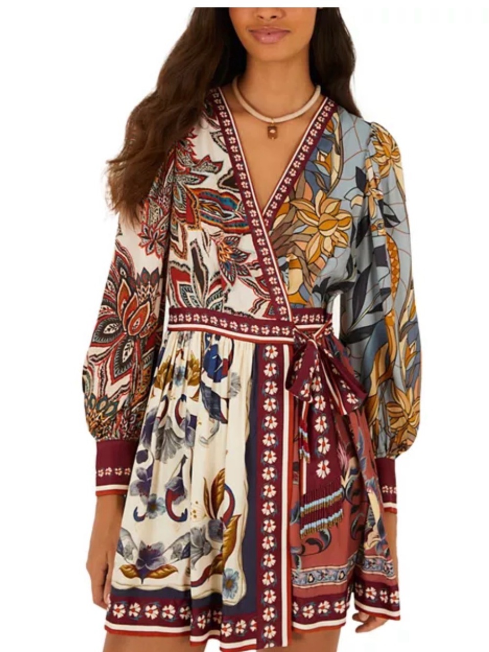 FARM Rio Stained Glass Wrap Mini Dress